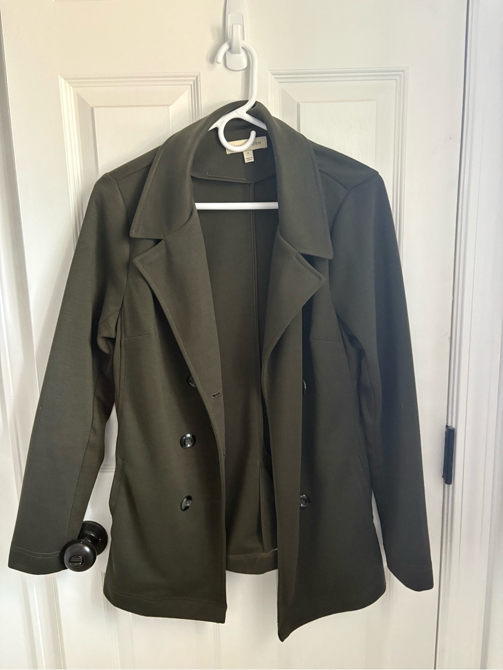 41 Hawthorn Olive Green Double-Breasted Pea Coat